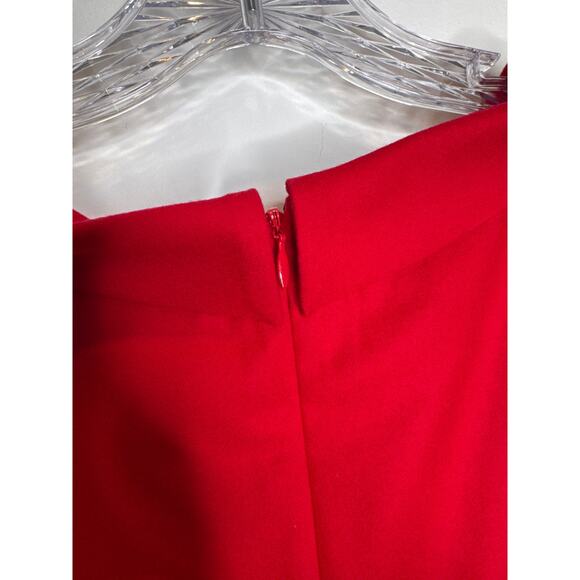 NWT Talbots Italian flannel red holiday sleeveless bateau neckline dress 16 p - Picture 8 of 15